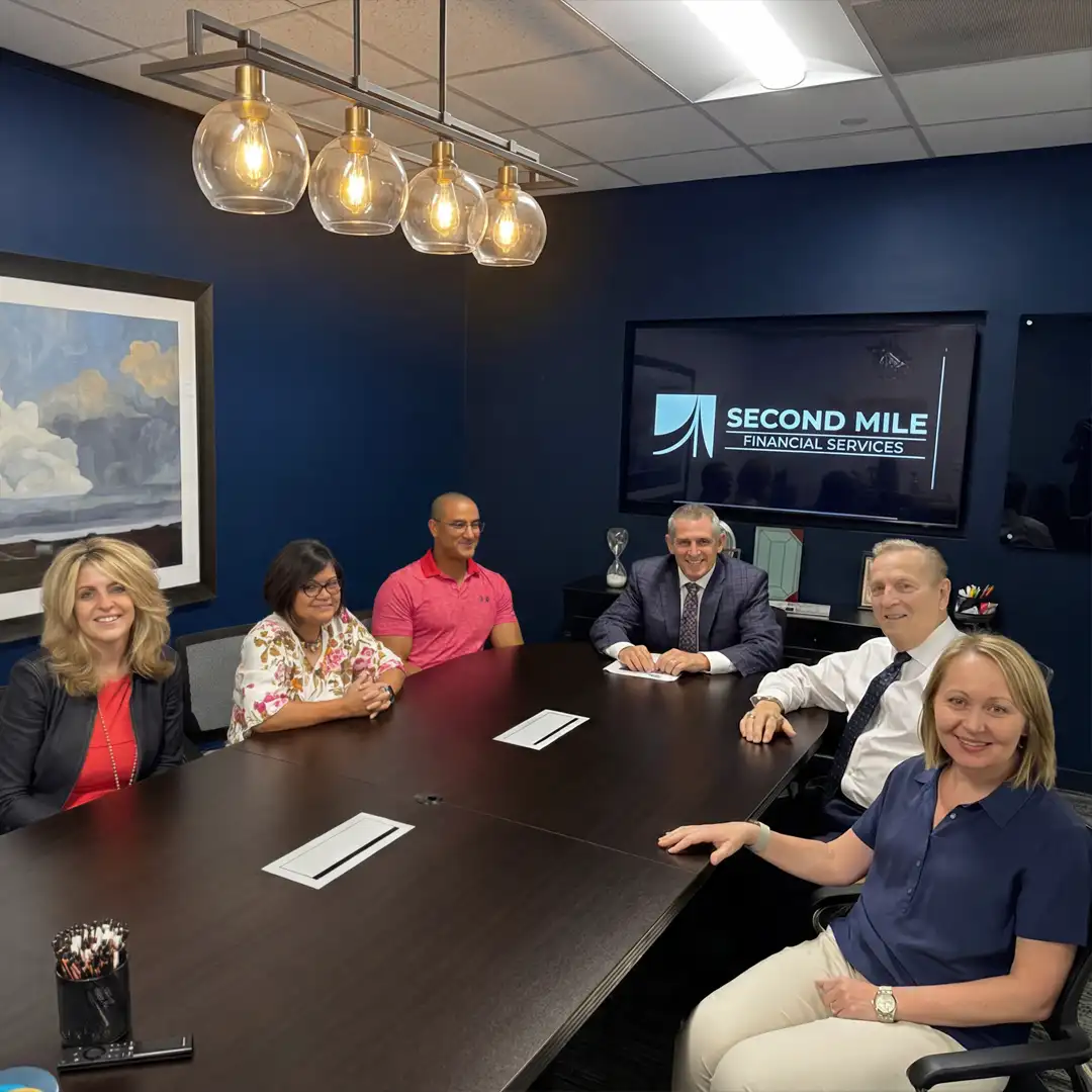 Second Mile Financial Services leadership team in The Woodlands office