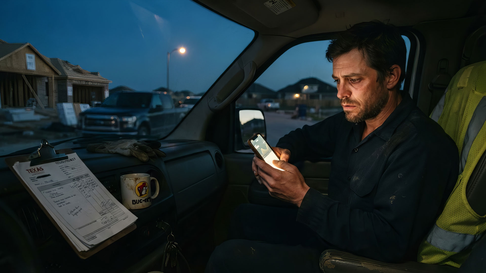 Contractor opens his banking app and holds his breath